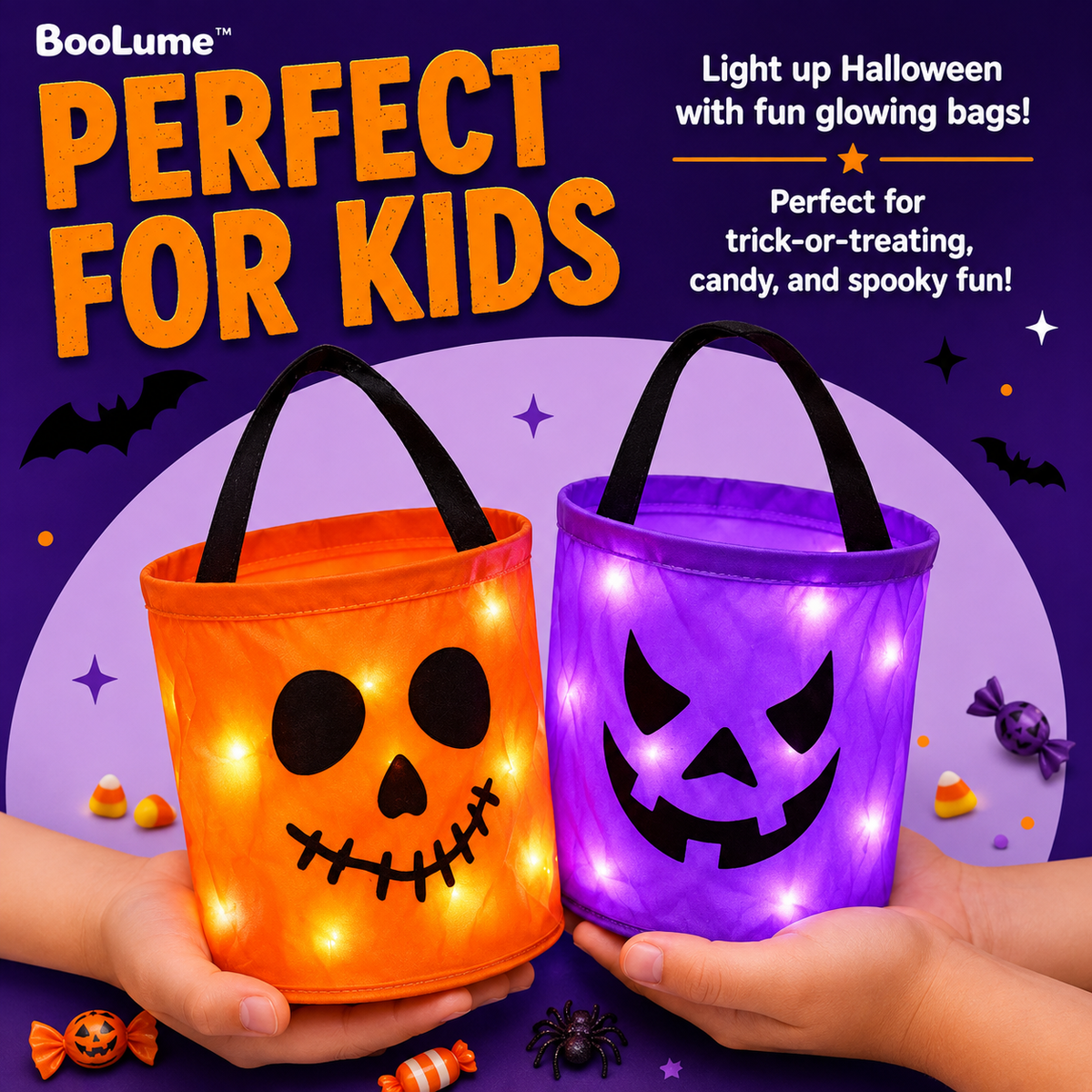 BooLume™ Light-Up Trick-or-Treat Bags